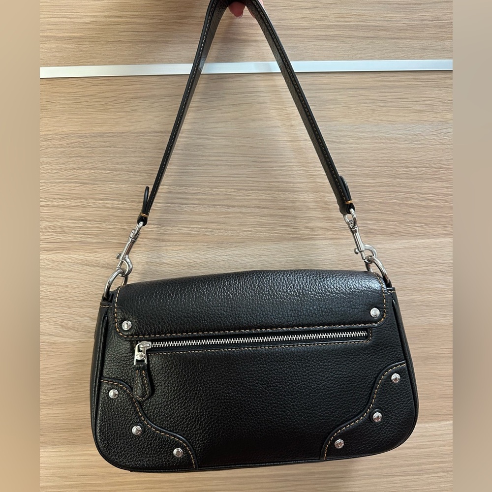Coach Black Leather Shoulder Bag - Picture 2 of 5